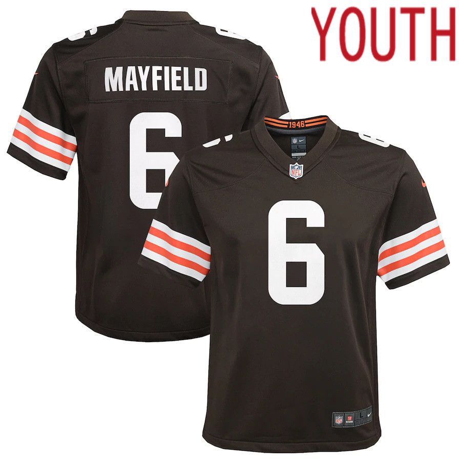 Youth Cleveland Browns 6 Baker Mayfield Nike Brown Game Player NFL Jersey